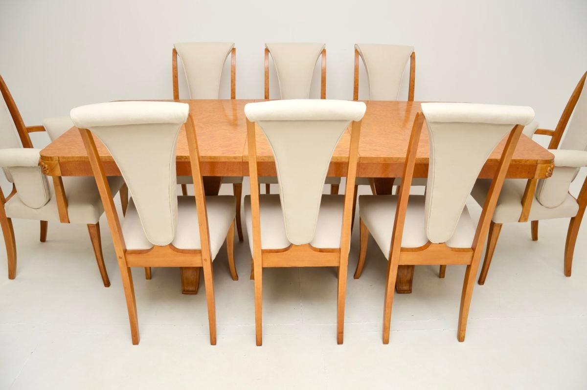 Britannique Table et chaises de salle à manger Art déco en ronce de noyer par Hille en vente