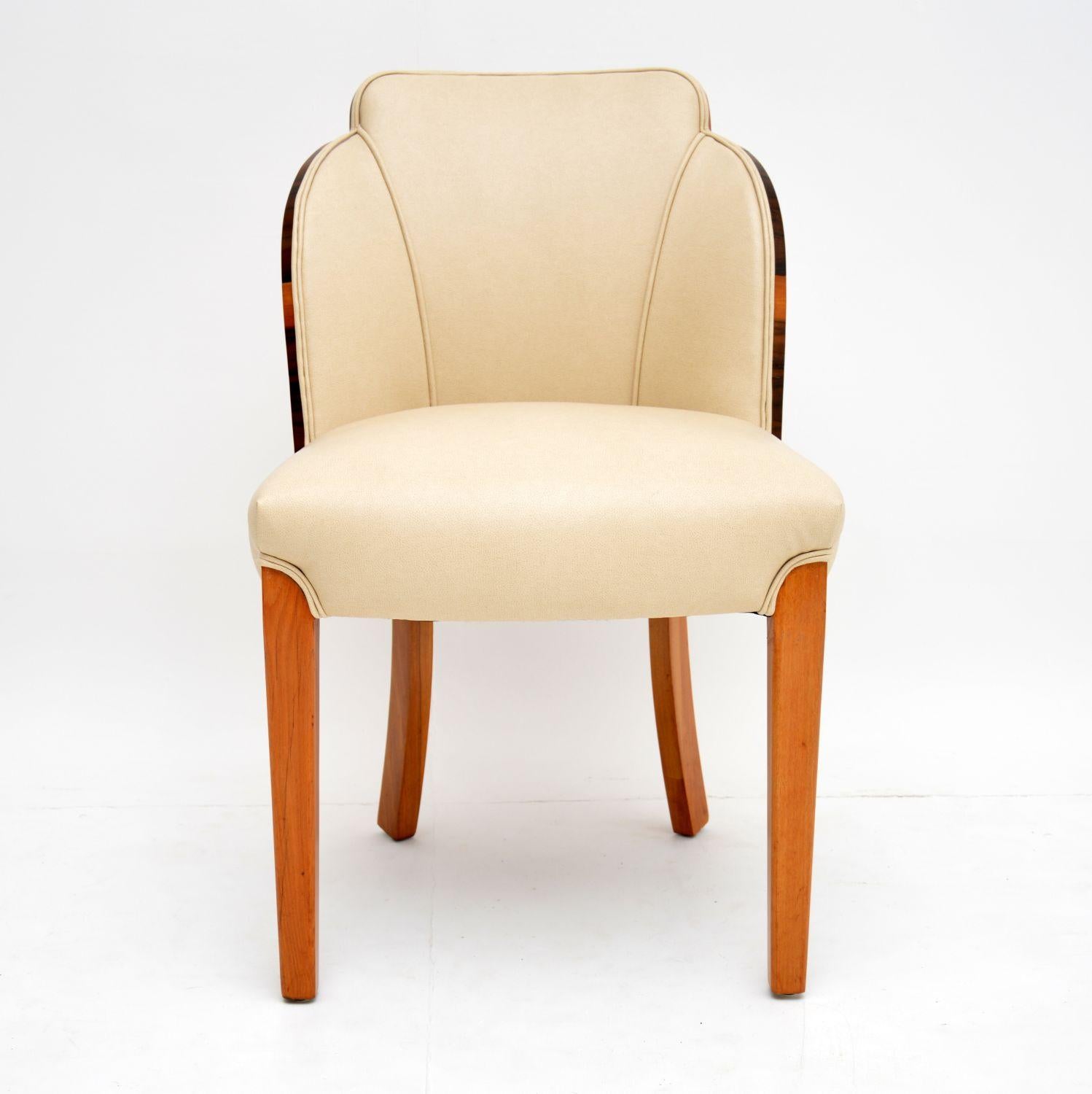 Early 20th Century Art Deco Burr Walnut Dining Table and Cloud Back Chairs by Epstein