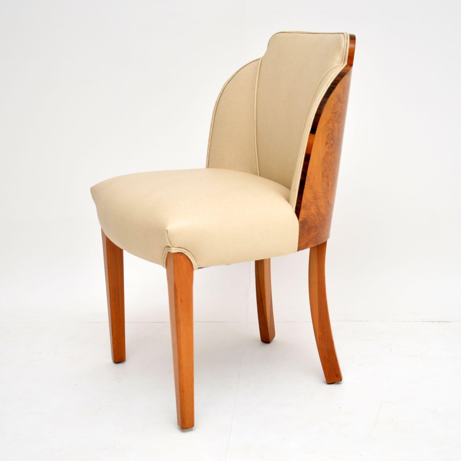 Art Deco Burr Walnut Dining Table and Cloud Back Chairs by Epstein 2