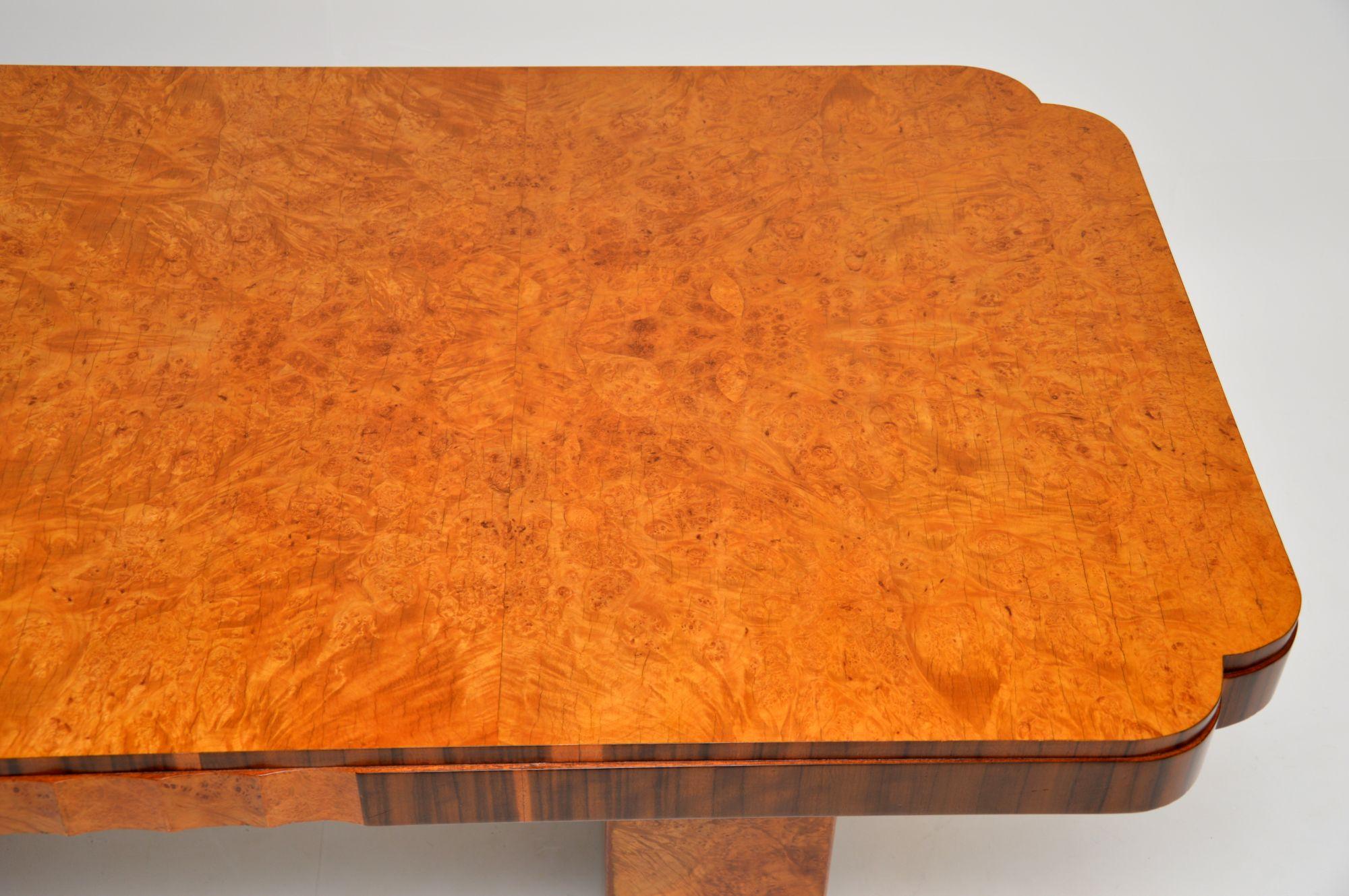 Art Deco Burr Walnut Dining Table and Cloud Back Chairs by Epstein 4