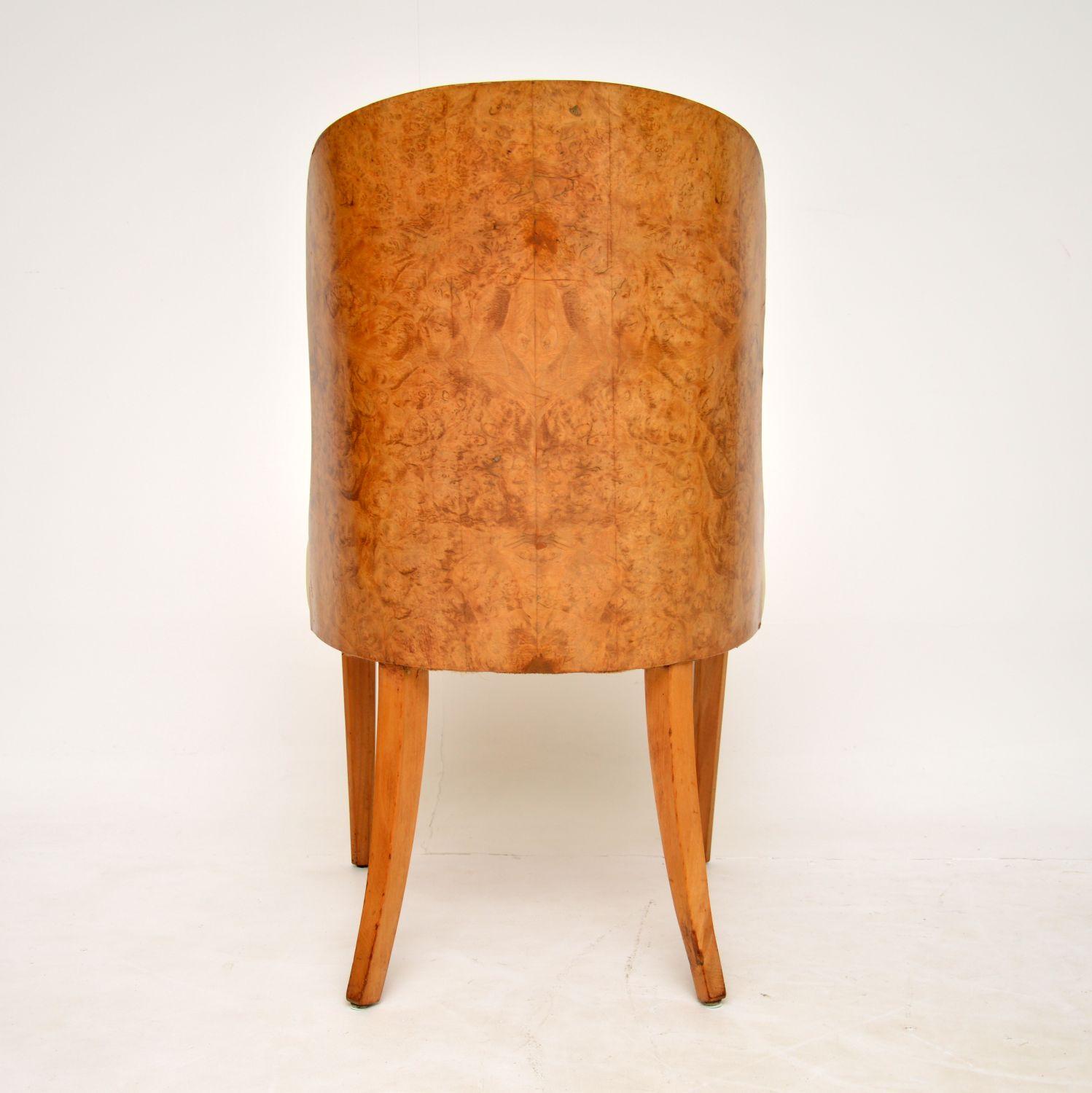 Art Deco Burr Walnut Dining Table & Cloud Back Chairs by Epstein 9