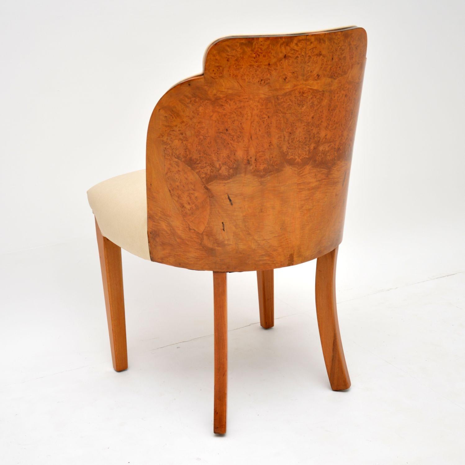 Art Deco Burr Walnut Dining Table and Cloud Back Chairs by Epstein 3