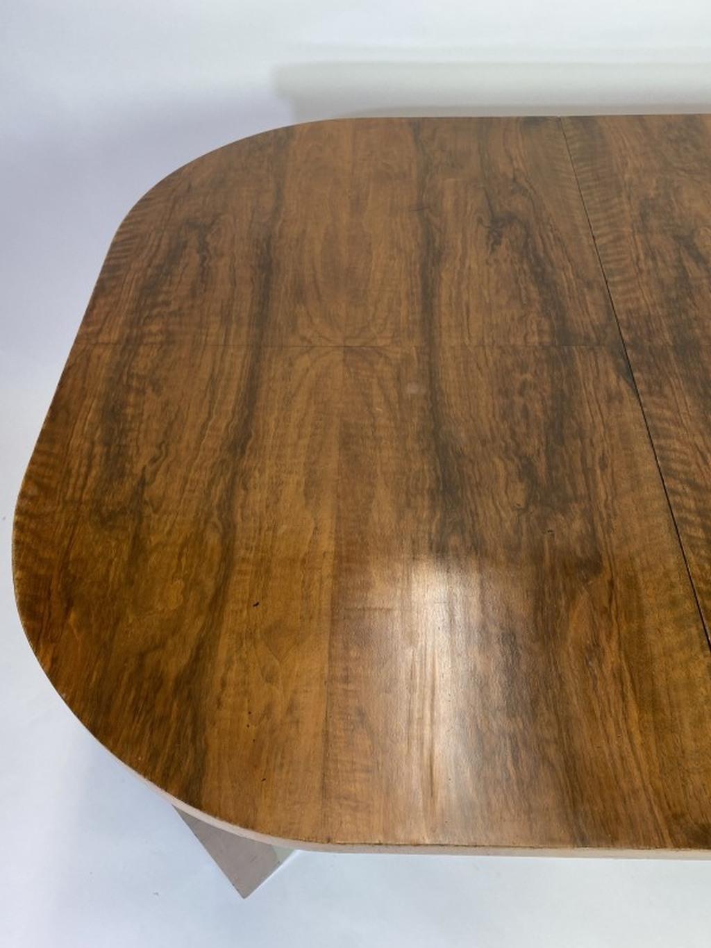 Slovak Art Deco Burr Walnut Dining Table For Sale