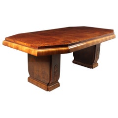 Art Deco Burr Walnut Dining Table