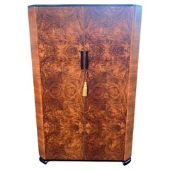 Vintage Art Deco Burr walnut double wardrobe