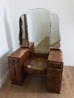 Art Deco Burr Walnut Dressing Table by Grange Furnishing Stores, London