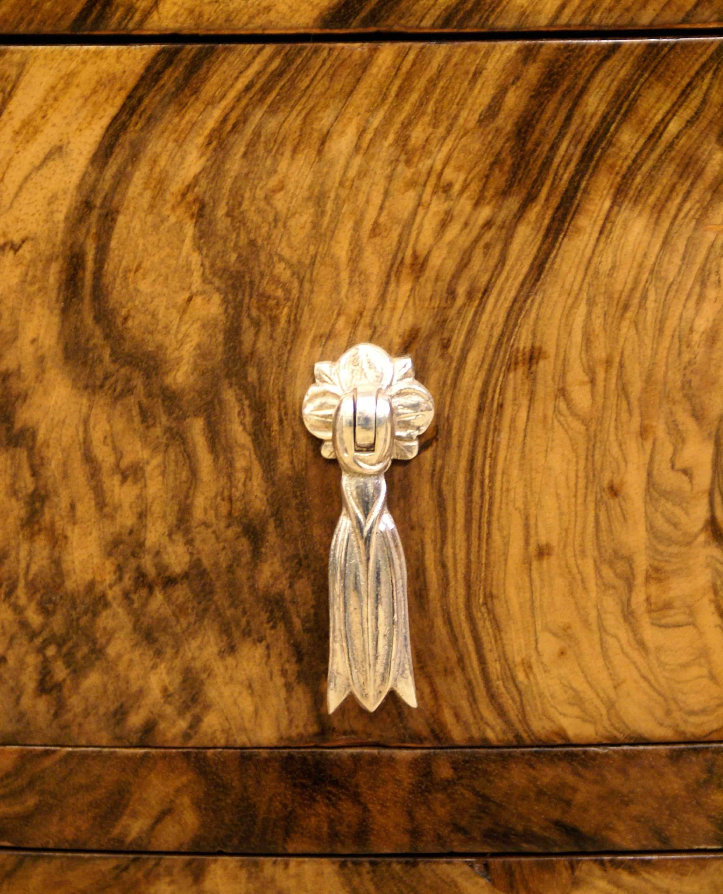 English Art Deco Burr Walnut Dressing Table