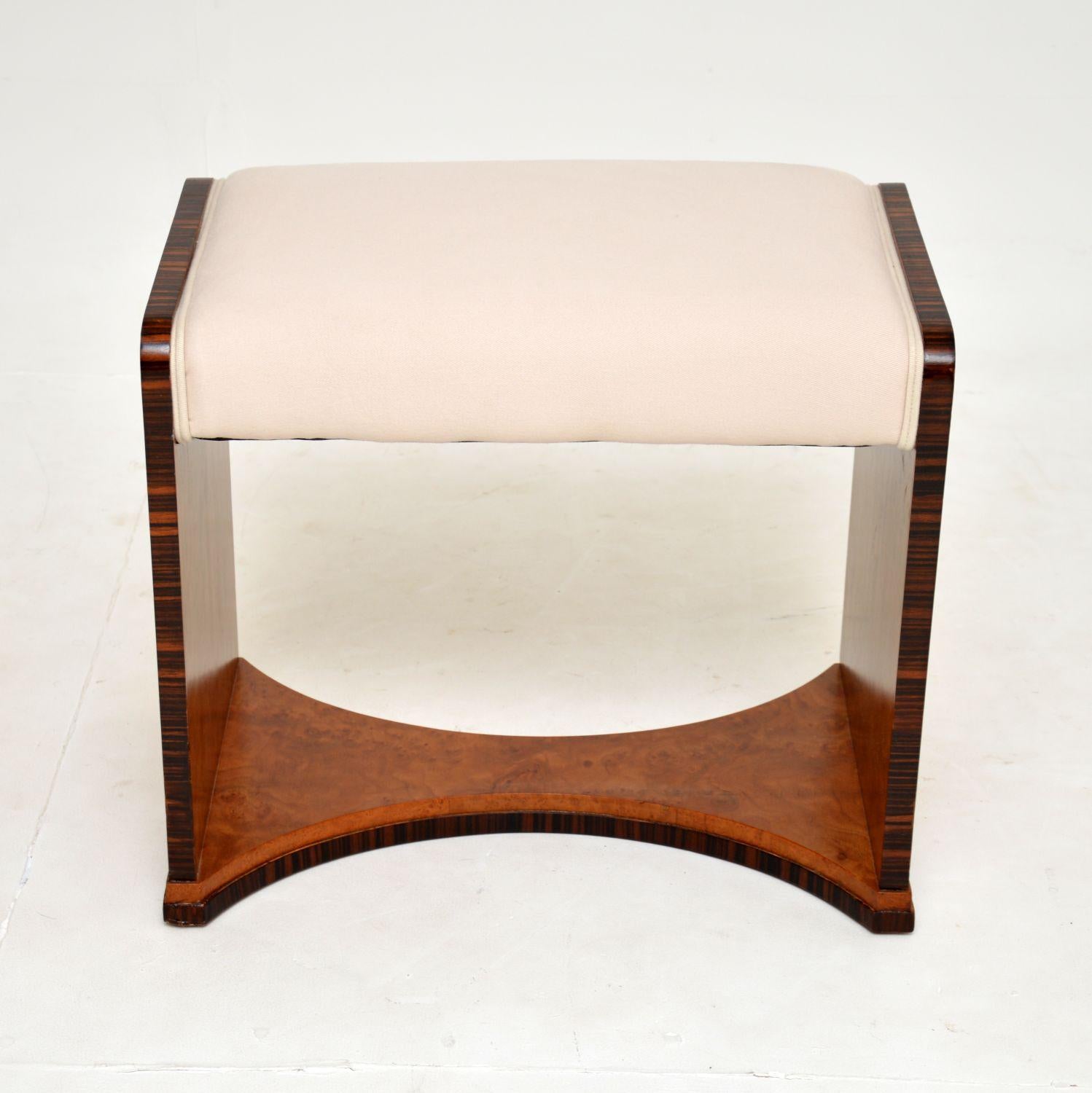 Art Deco Burr Walnut Dressing Table & Stool 7