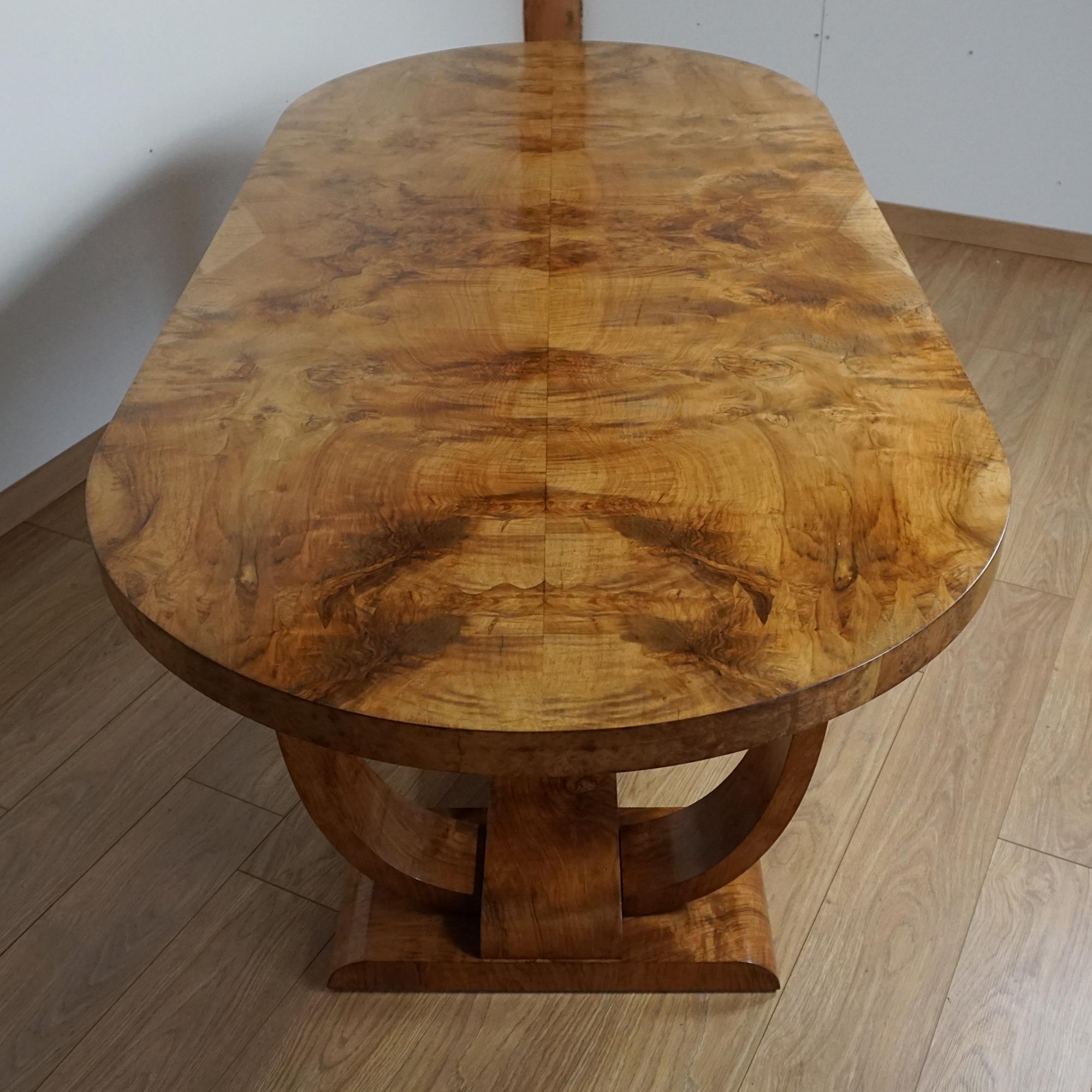 Art-Deco-Esszimmergarnitur aus Wurzelnussholz mit acht Sitzplätzen im Angebot 2