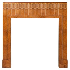 Reclaimed Art Deco Burr Walnut Fire Mantel