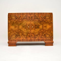 Art Deco Burr Walnut Marble Top Sideboard