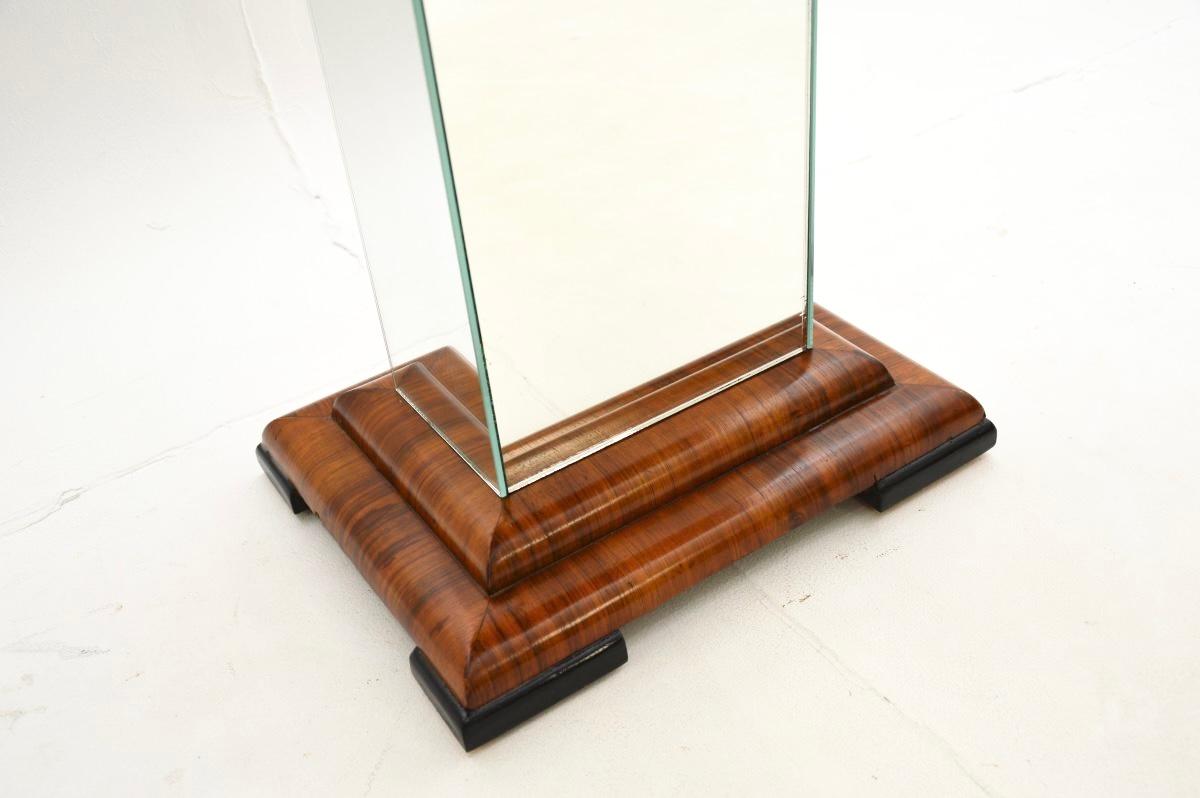 Art Deco Burr Walnut Mirrored Occasional Side Table 1