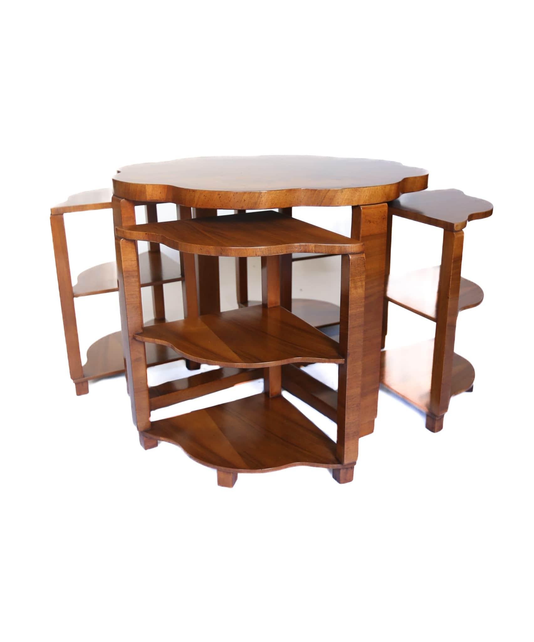 Mid-20th Century Art Deco Burr Walnut Nest of Tables circa 1930s For Sale