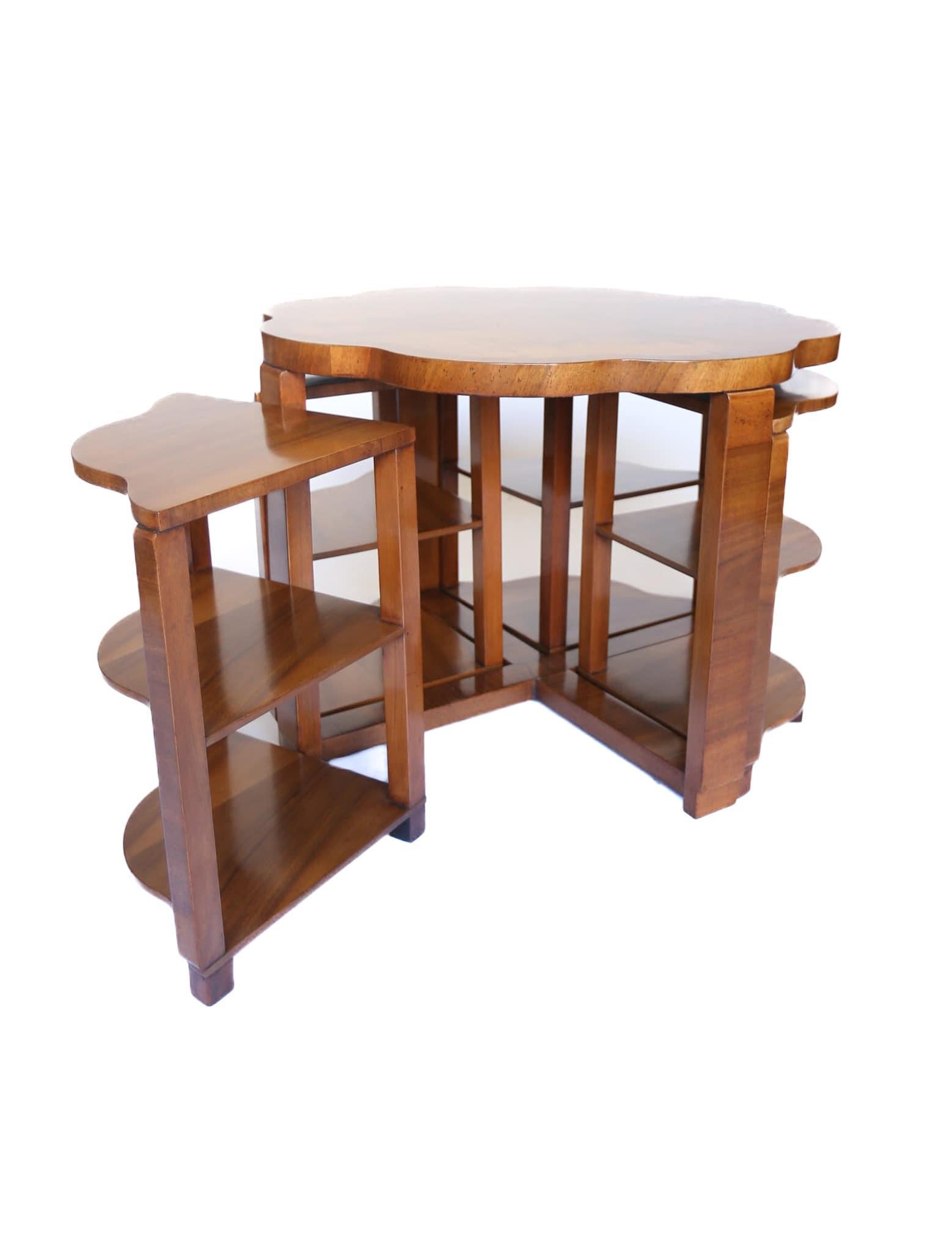 Art Deco Burr Walnut Nest of Tables circa 1930s For Sale 1
