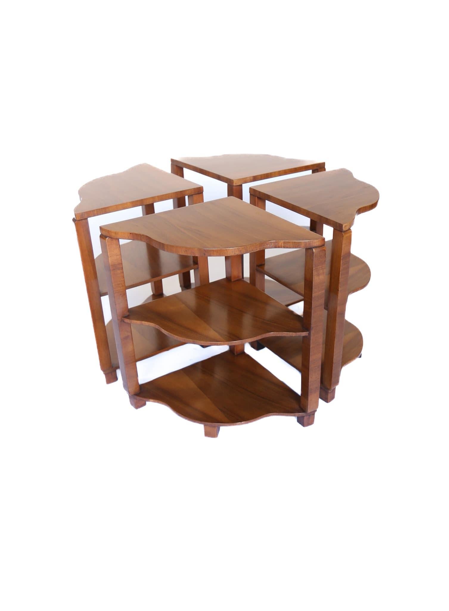 Art Deco Burr Walnut Nest of Tables circa 1930s For Sale 2