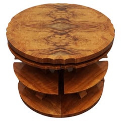 Art-Deco-Tischgruppe aus Wurzelnussholz
