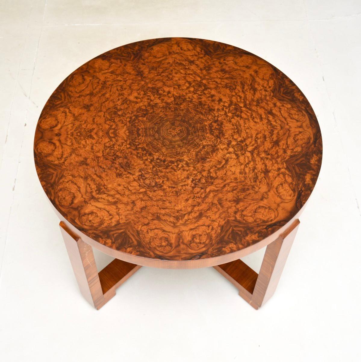 Art Deco Burr Walnut Nesting Coffee Table For Sale 1