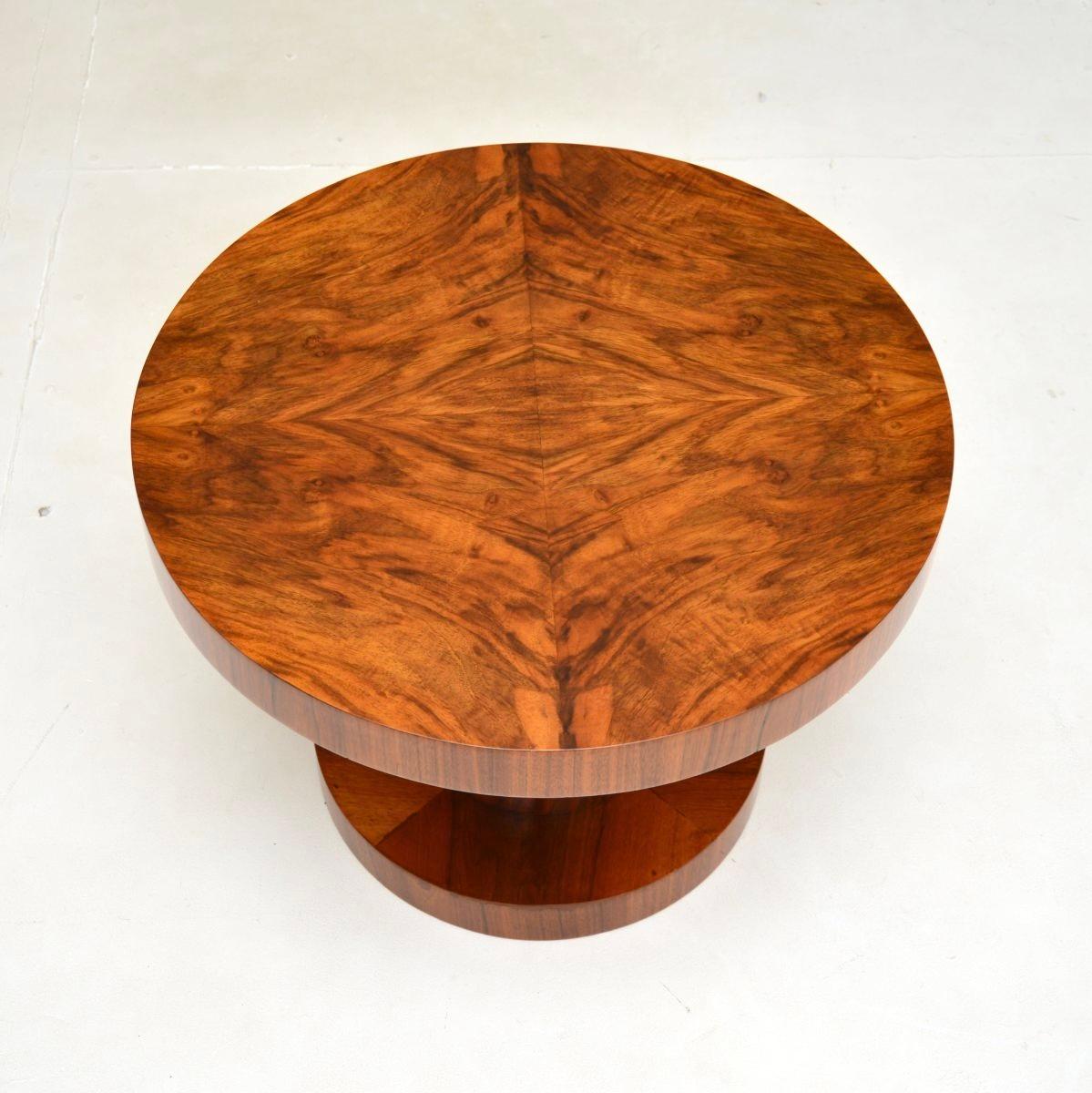 British Art Deco Burr Walnut Occasional Side Table