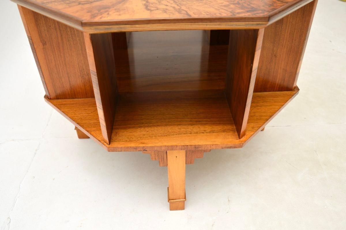 Art Deco Burr Walnut Revolving Occasional Coffee / Side Table For Sale 2