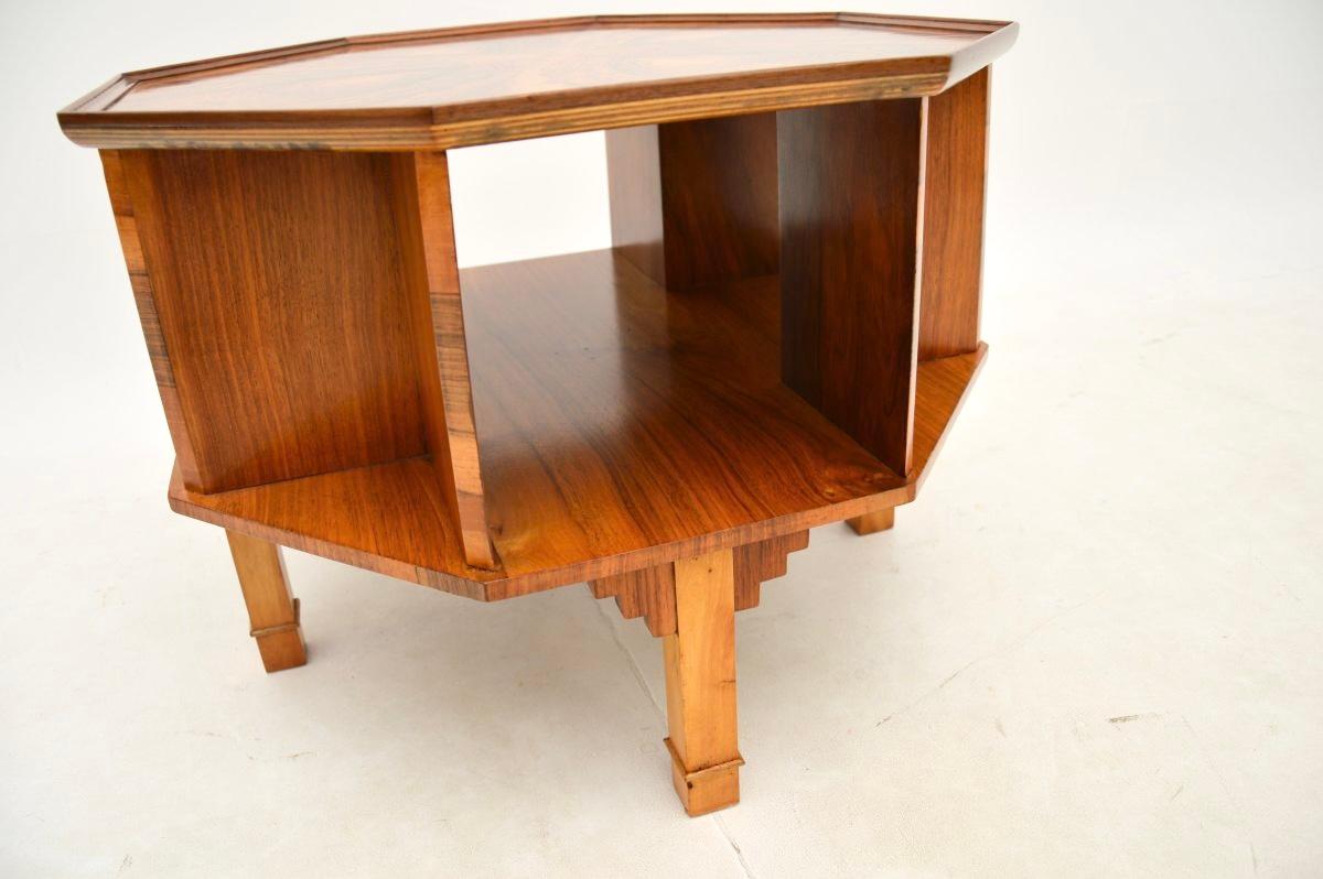 Art Deco Burr Walnut Revolving Occasional Coffee / Side Table For Sale 3