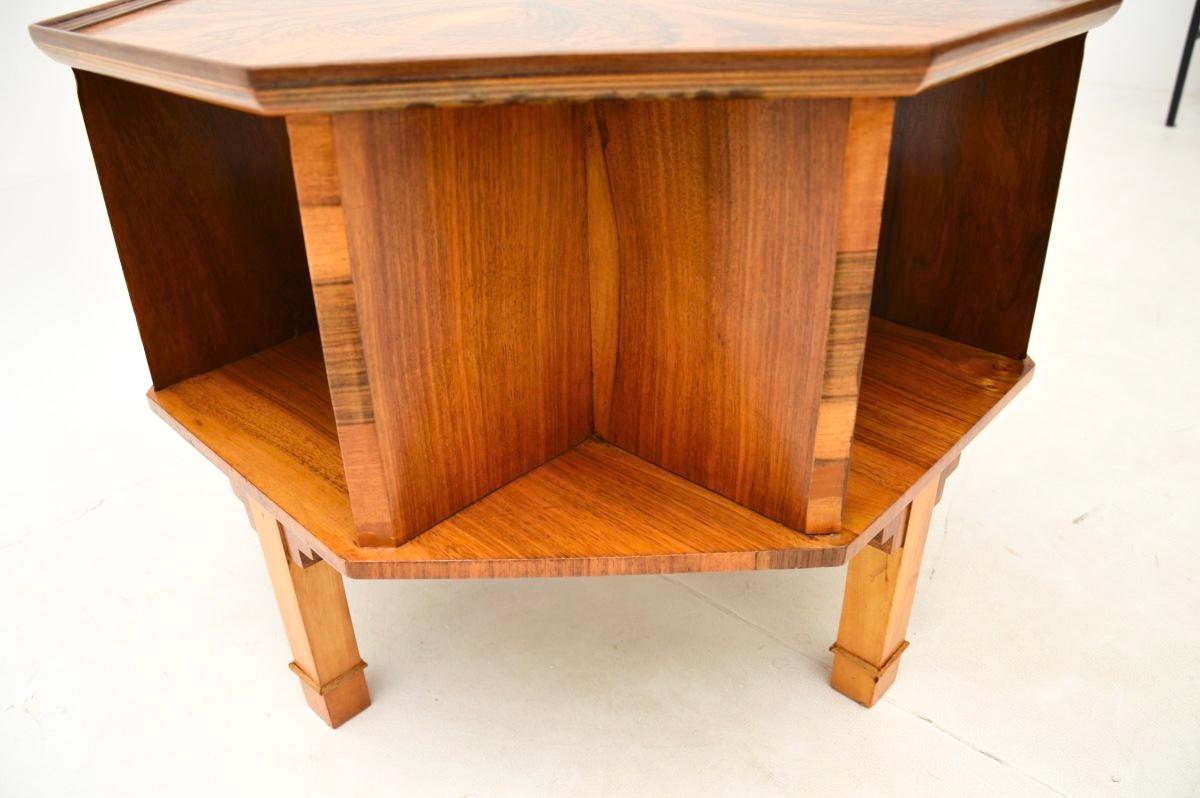Art Deco Burr Walnut Revolving Occasional Coffee / Side Table For Sale 4