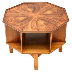 Art Deco Burr Walnut Revolving Occasional Coffee / Side Table