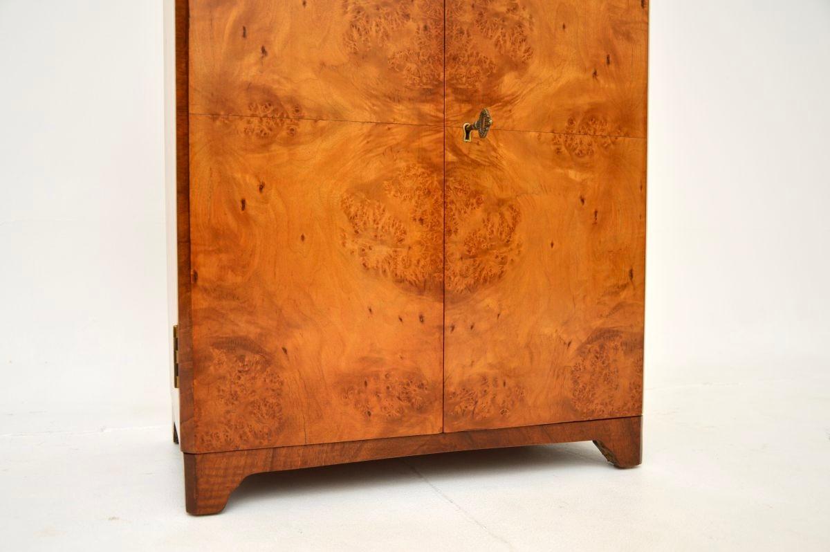 Art Deco Burr Walnut Side Cabinet For Sale 4