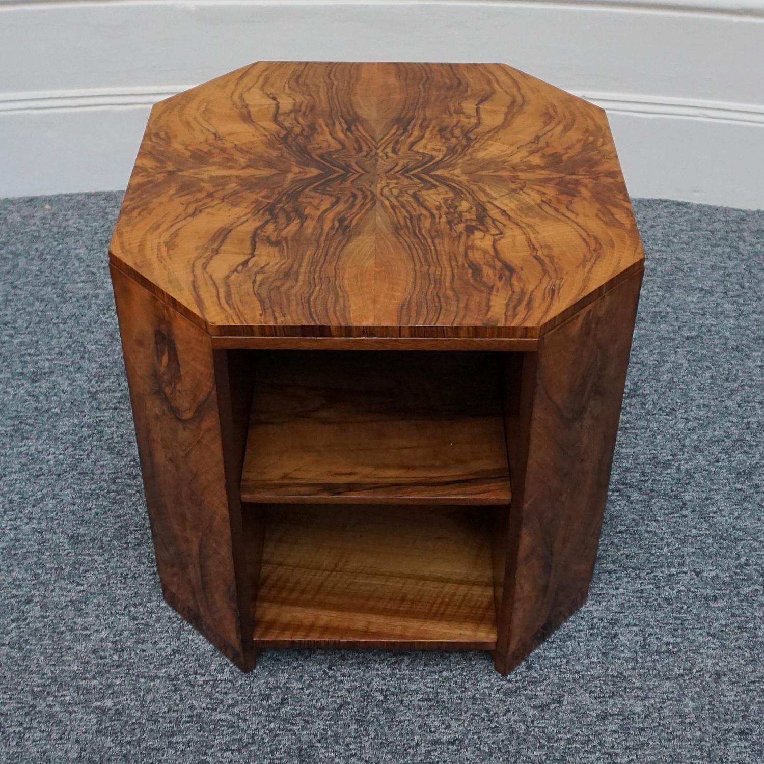 Mid-20th Century Art Deco Burr Walnut Side Table by Heal's of London Circa 1935