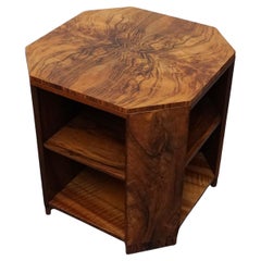 Vintage Art Deco Burr Walnut Side Table by Heal's of London Circa 1935