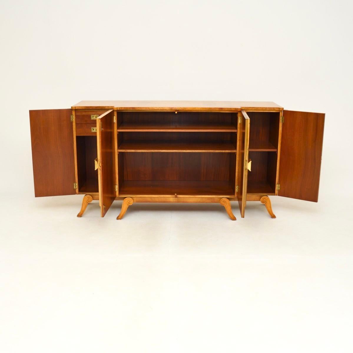 British Art Deco Burr Walnut Sideboard by Hille For Sale