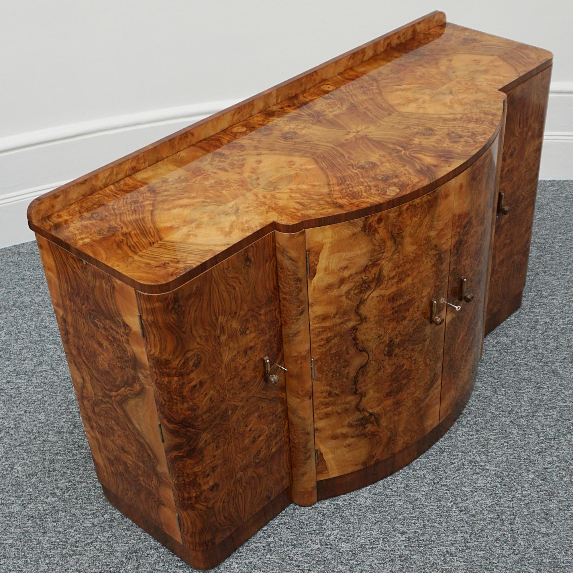 Art Deco Burr Walnut Sideboard  7