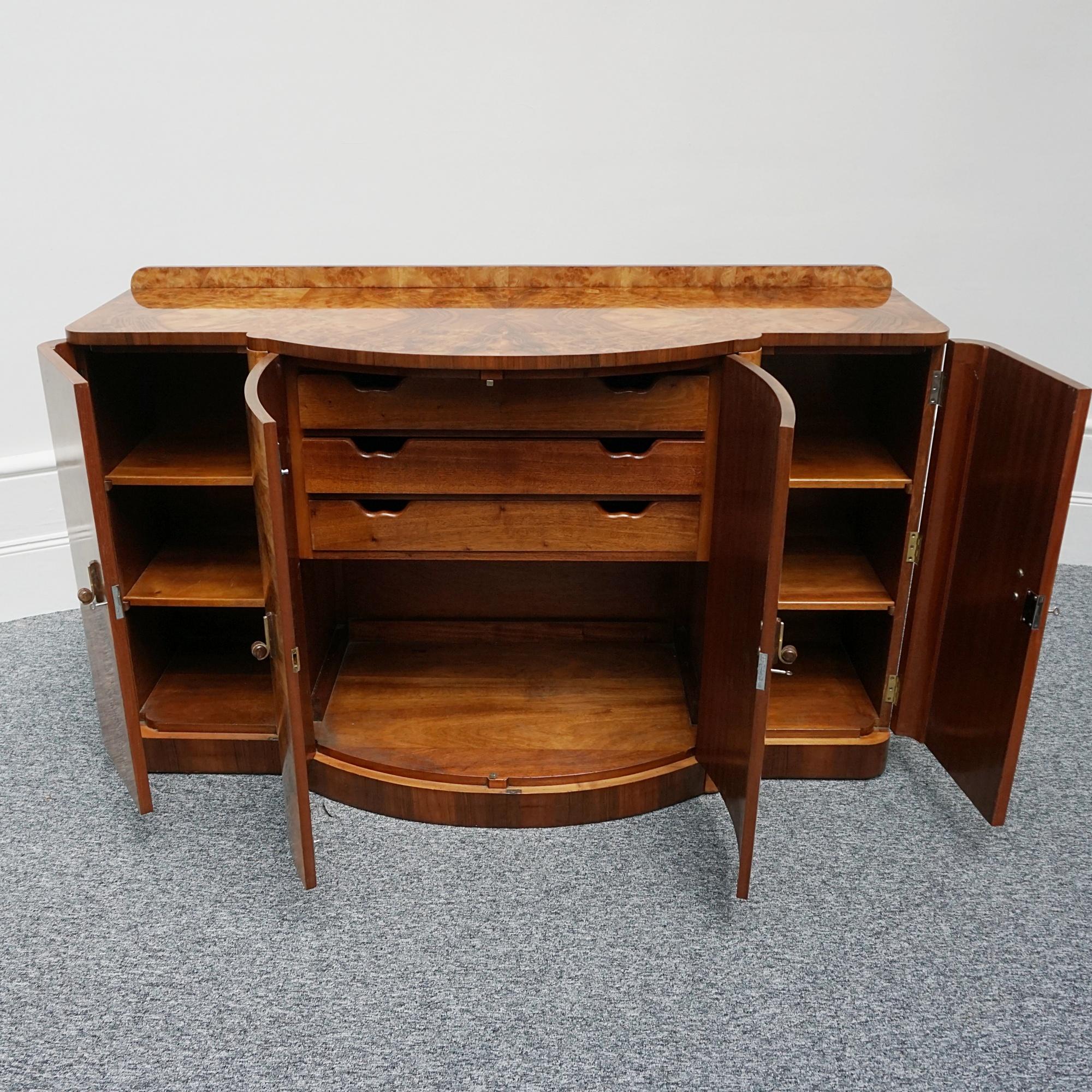 Art Deco Burr Walnut Sideboard 2