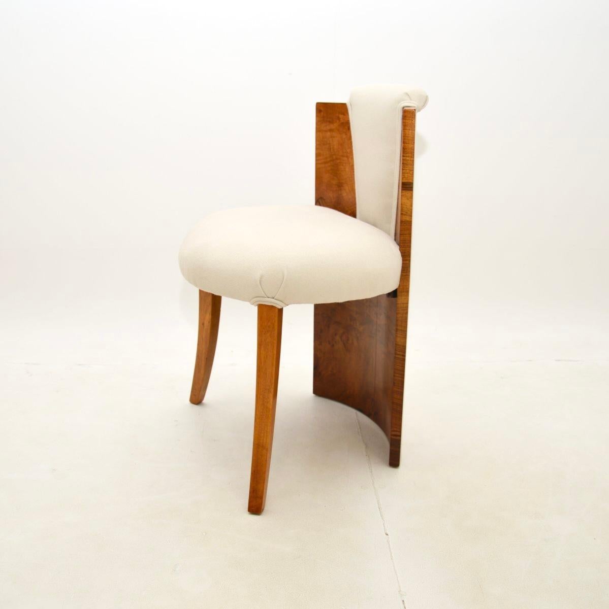 Art déco Tabouret Art Déco en ronce de noyer en vente