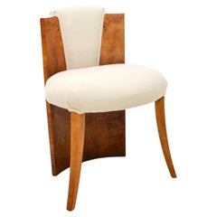 Tabouret Art Déco en ronce de noyer