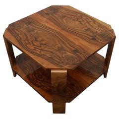 Art Deco Burr Walnut Veneered Side Table 