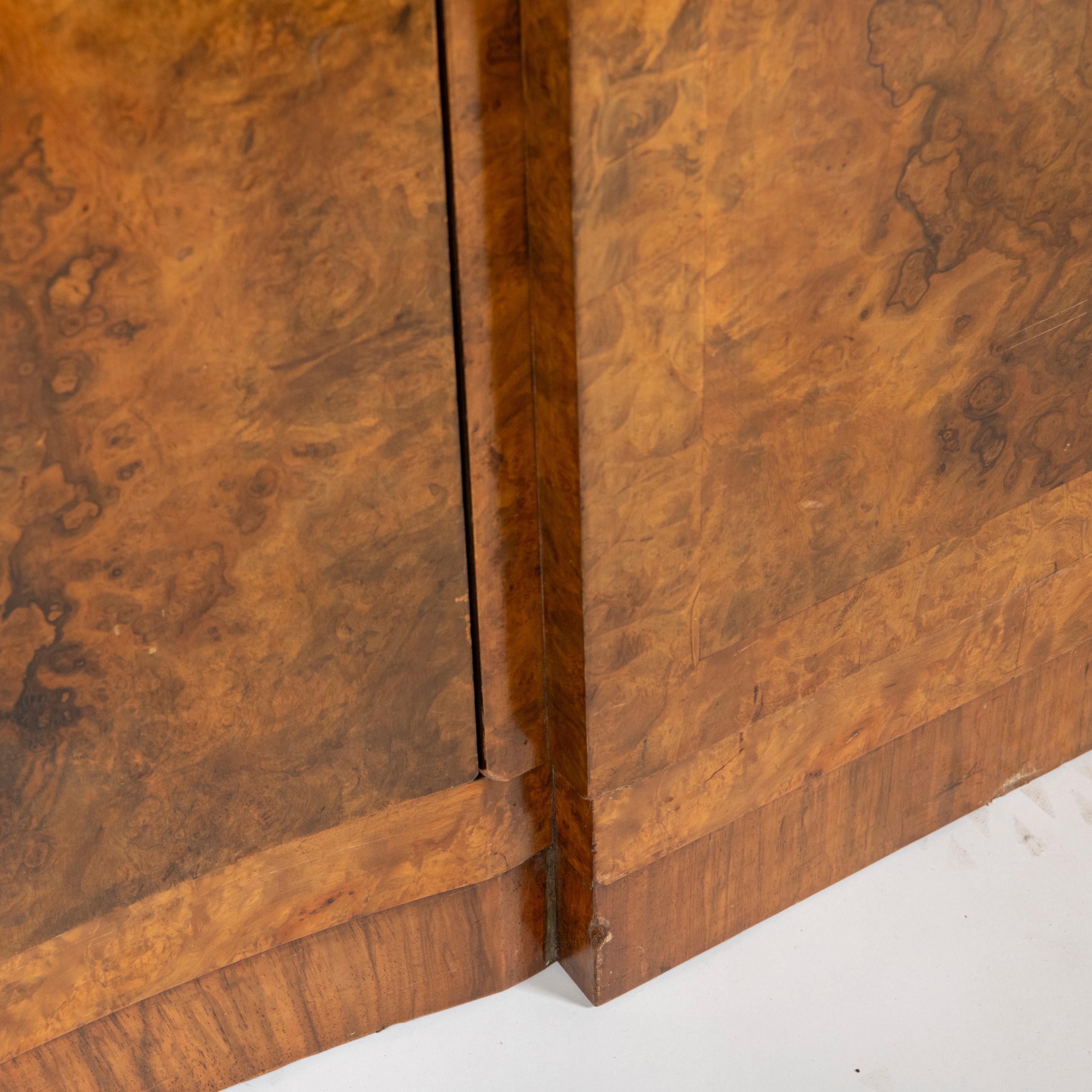Art Deco Burr Walnut Wardrobe, England circa 1925 1