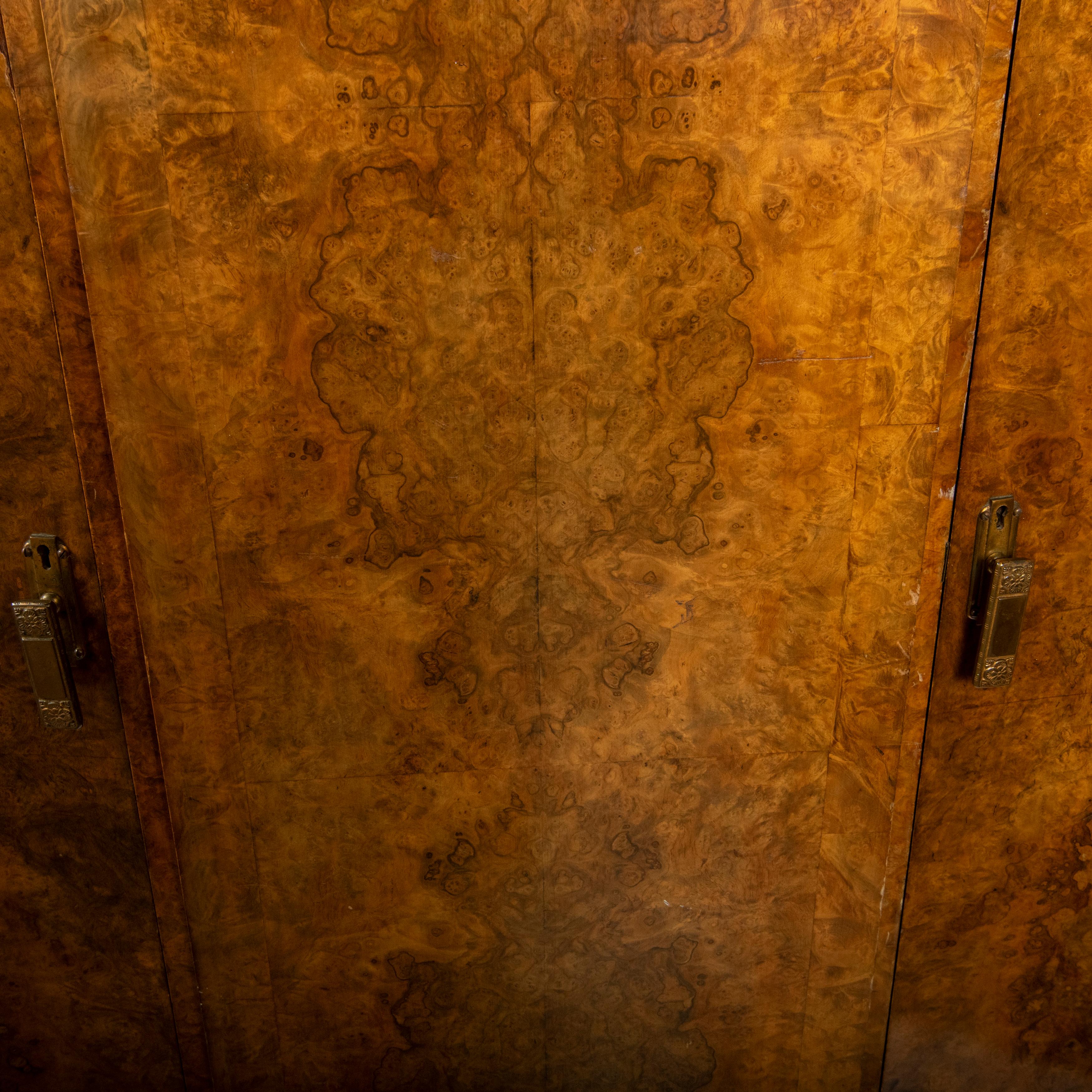 Art Deco Burr Walnut Wardrobe, England circa 1925 3