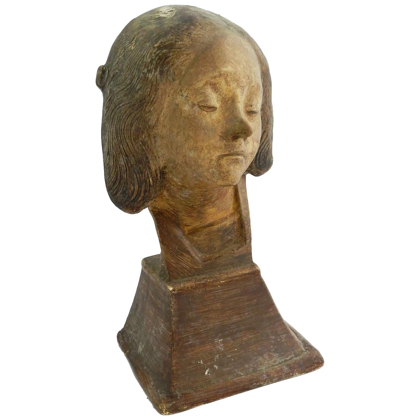 Art Deco Bust of St Fortunade French Plaster, circa 1930