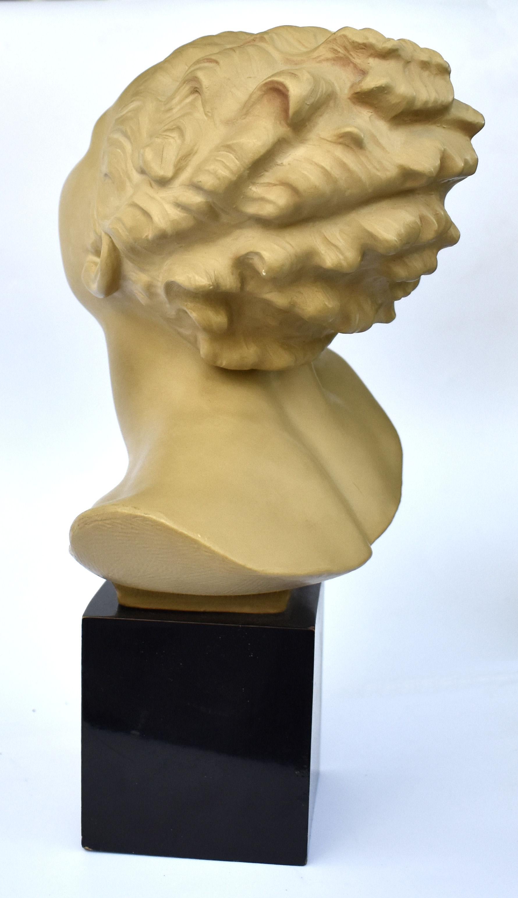 20th Century Art Deco Bust On Stand, c1930 By Bohumil Rezl For Sale