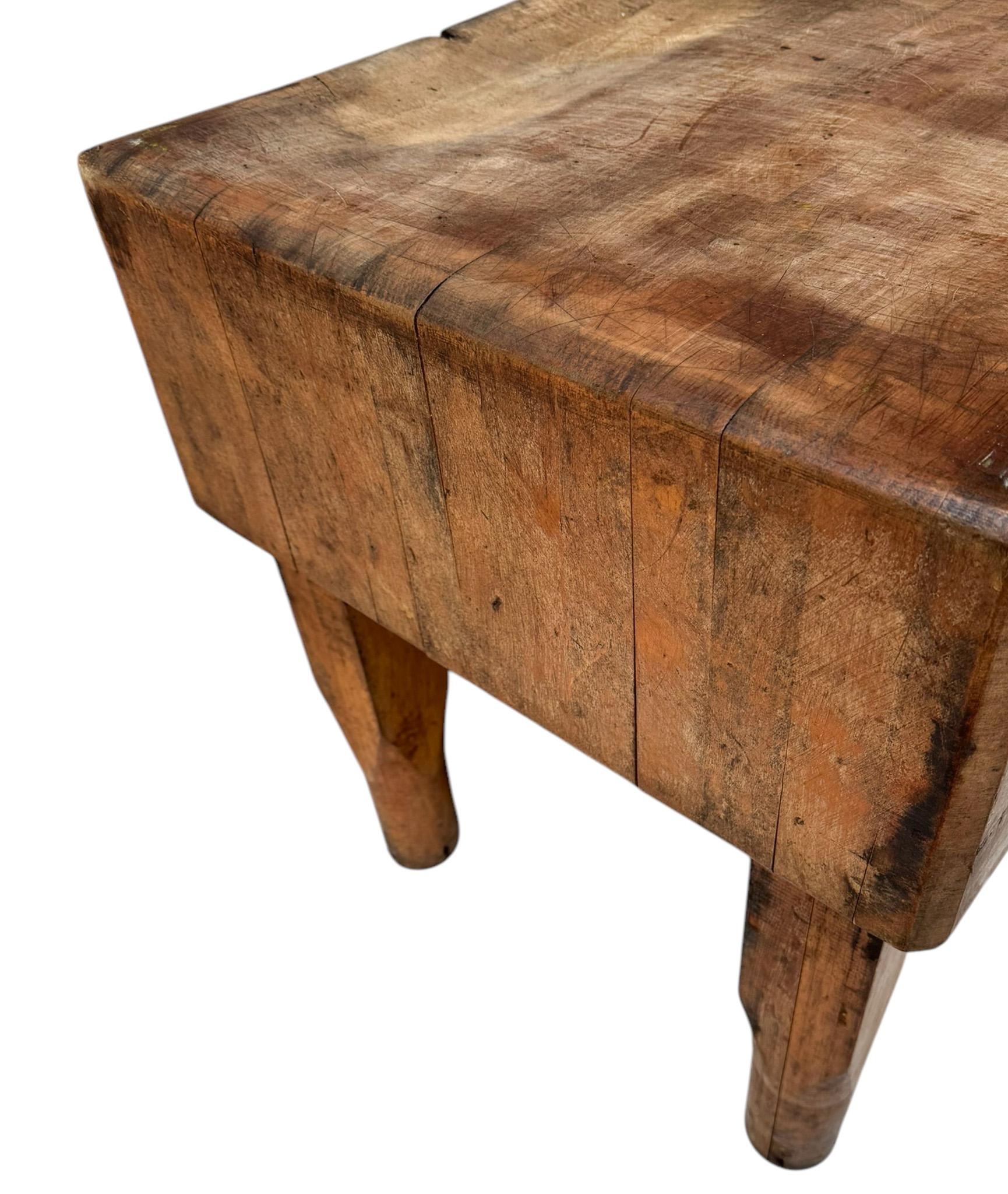Art déco Butchers Block-Tisch, 1970er-Jahre im Zustand „Gut“ im Angebot in Amsterdam, NL