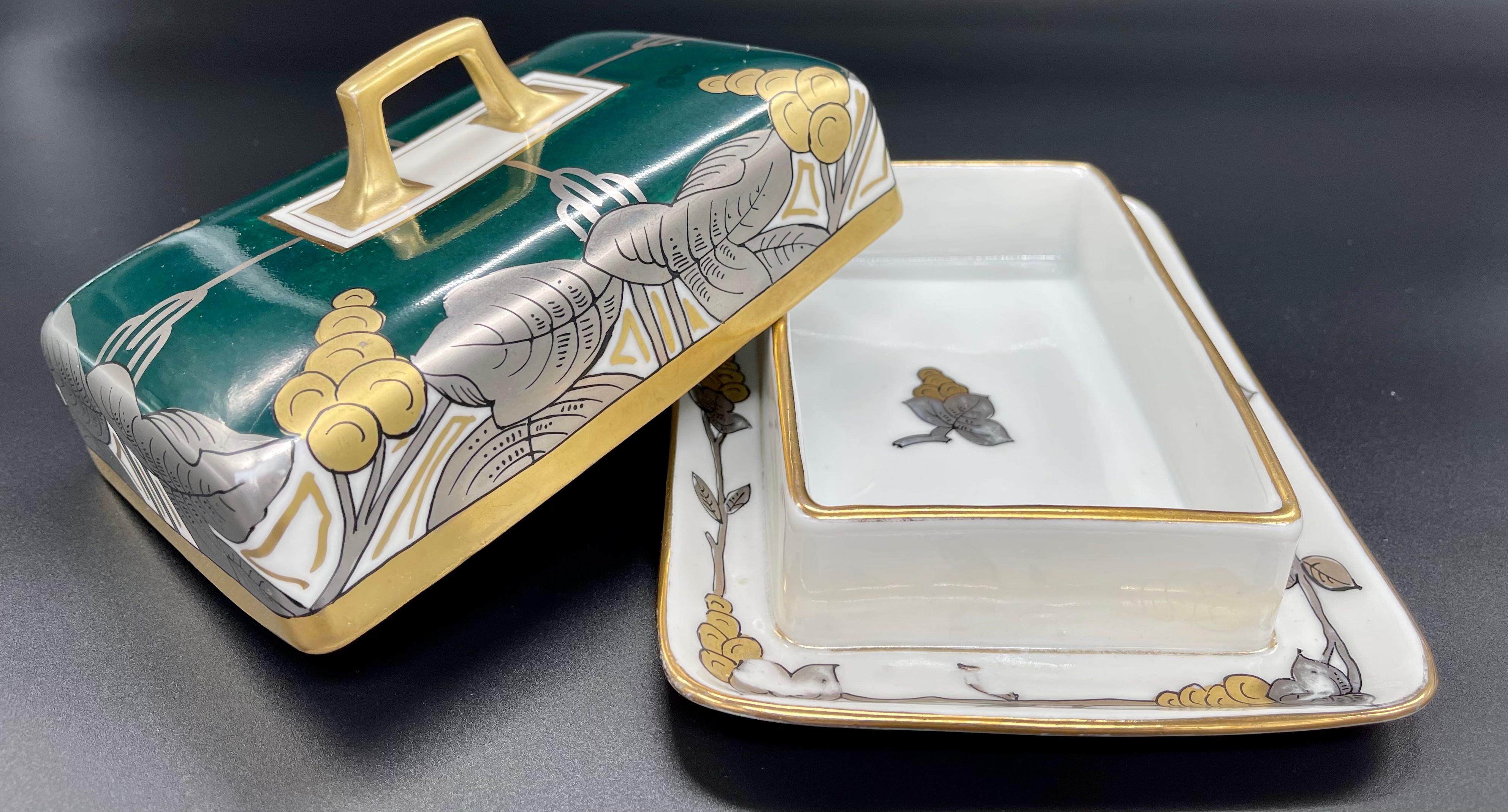 Austrian Art Deco Butter Dish from C.F. Boseck and Co., 1920s For Sale