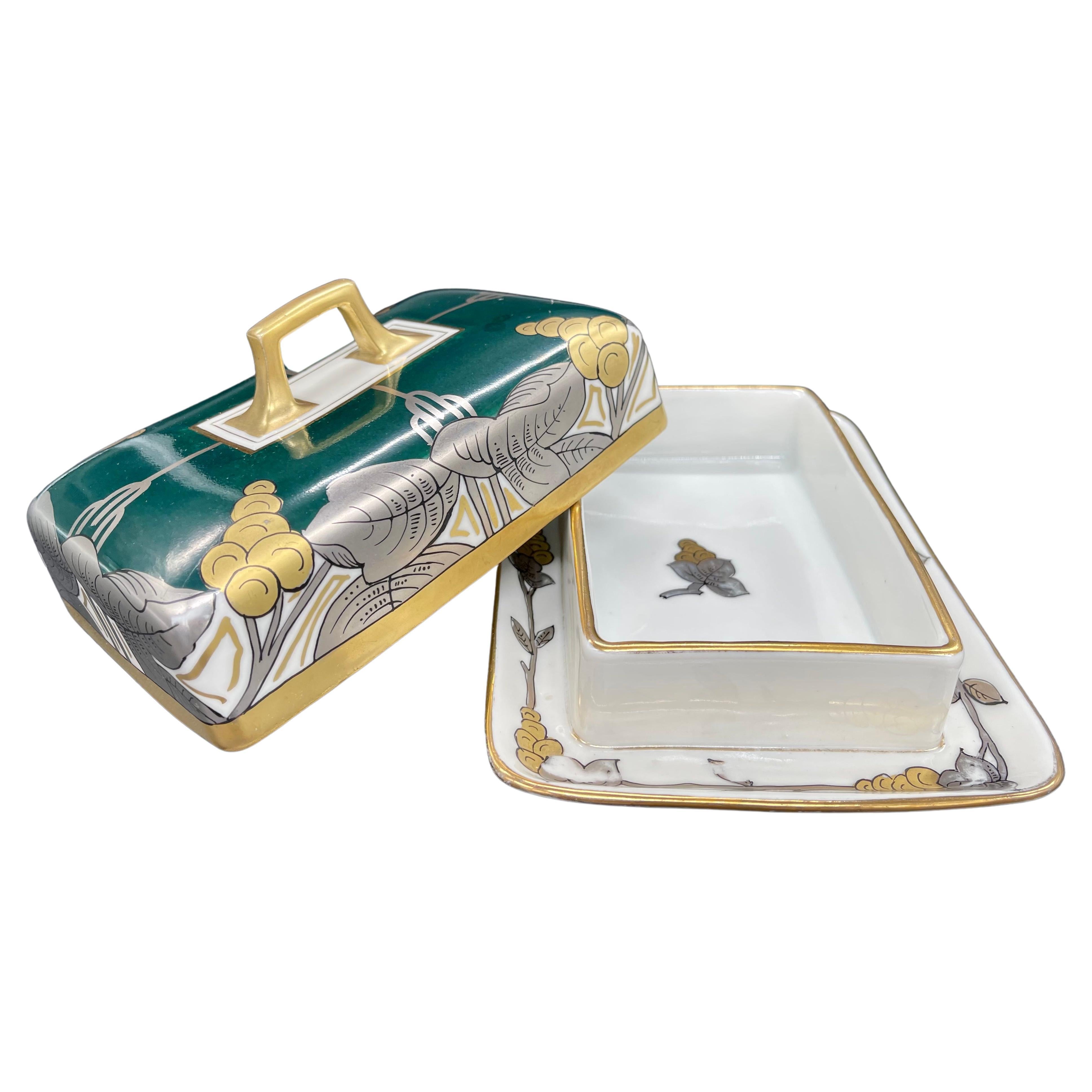 Art Deco Butter Dish from C.F. Boseck and Co., 1920s For Sale