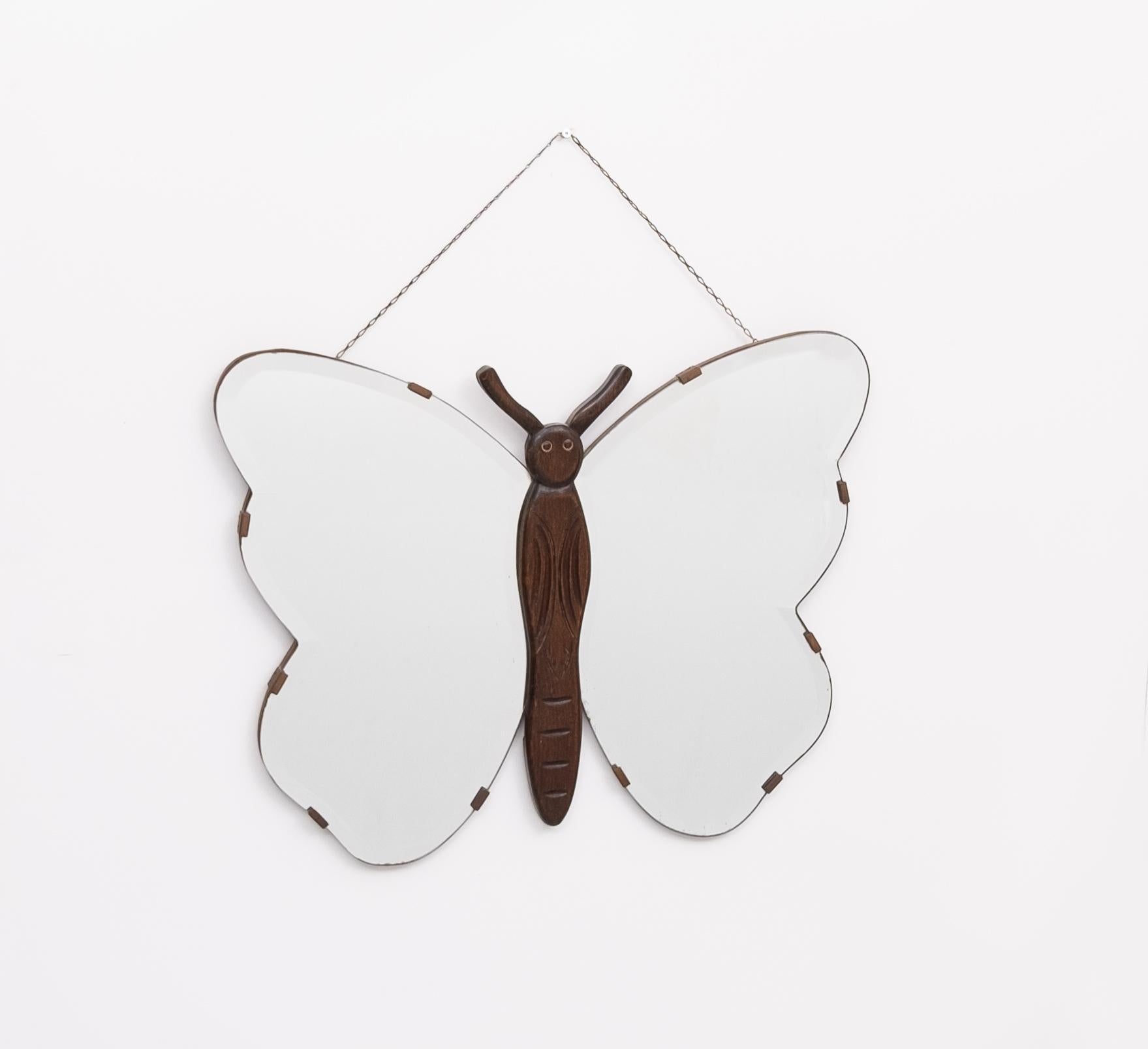 Art Deco Butterfly Mirror, 1940's In Good Condition In Den Haag, NL