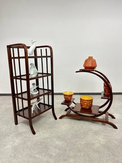 Art deco C shaped plant stand