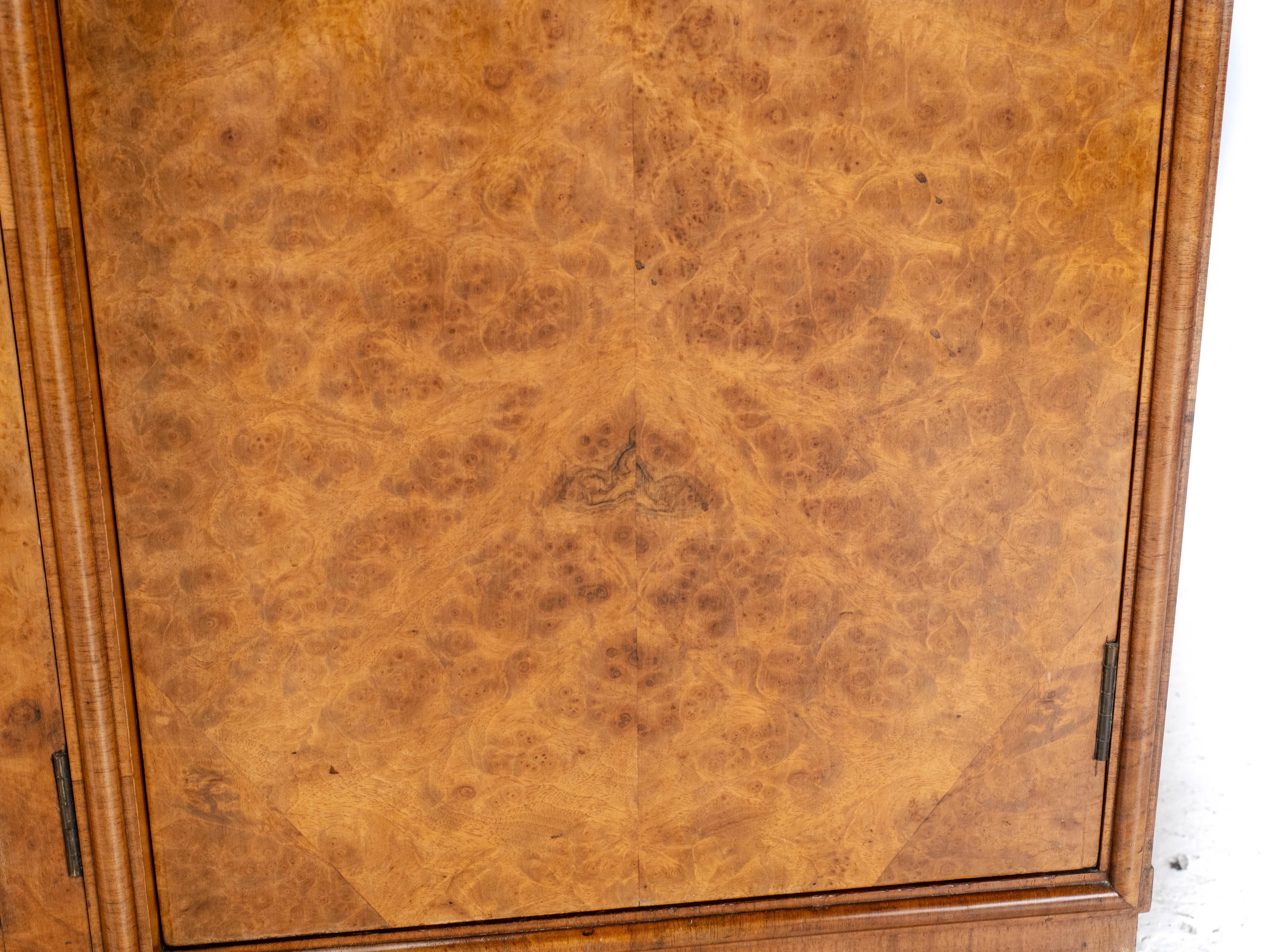 Art Deco C1920 Burr Walnut Display Cabinet Sideboard by Leemings 11