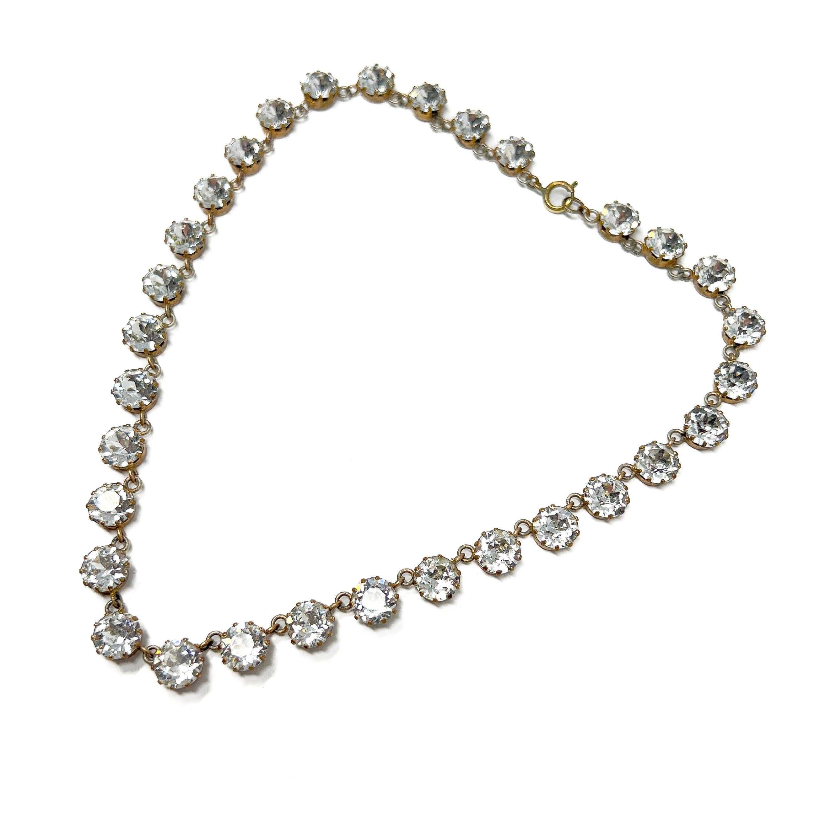 Art Deco c.1930 Vintage Paste Rivière Necklace For Sale 2
