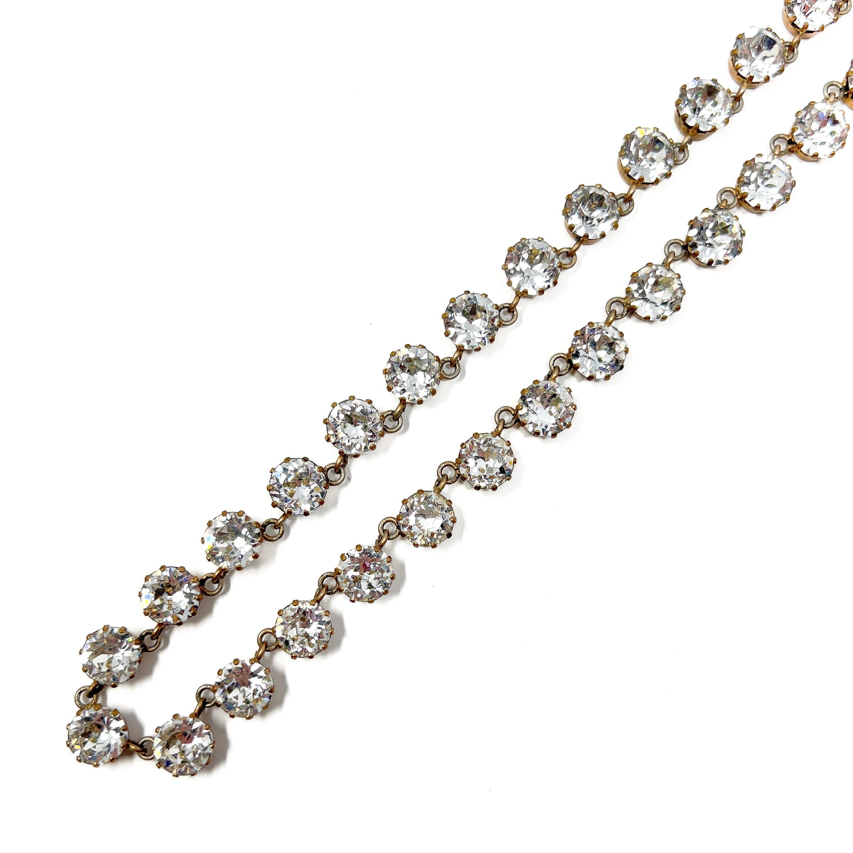 Art Deco c.1930 Vintage Paste Rivière Necklace For Sale 3