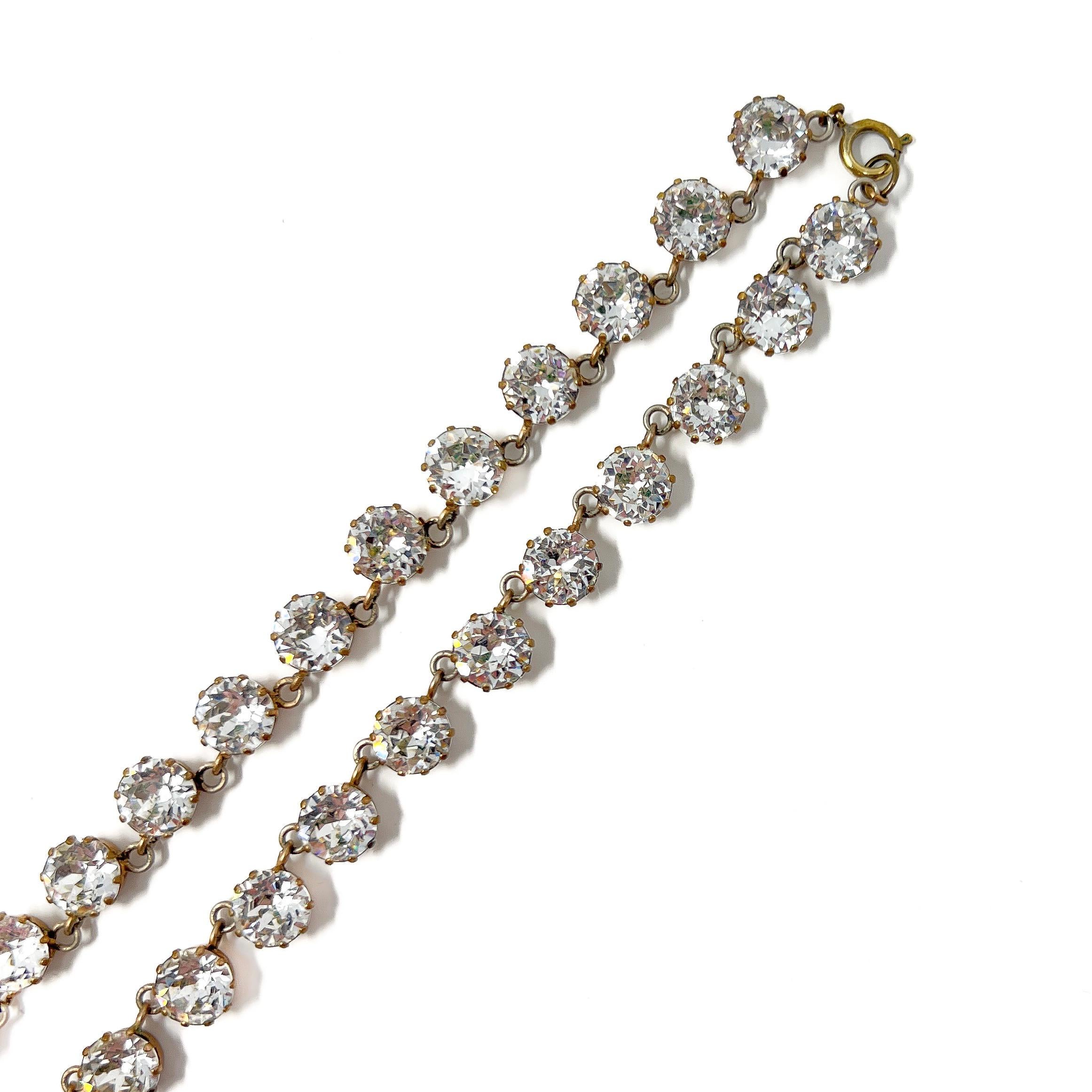 Art Deco c.1930 Vintage Paste Rivière Necklace For Sale 4