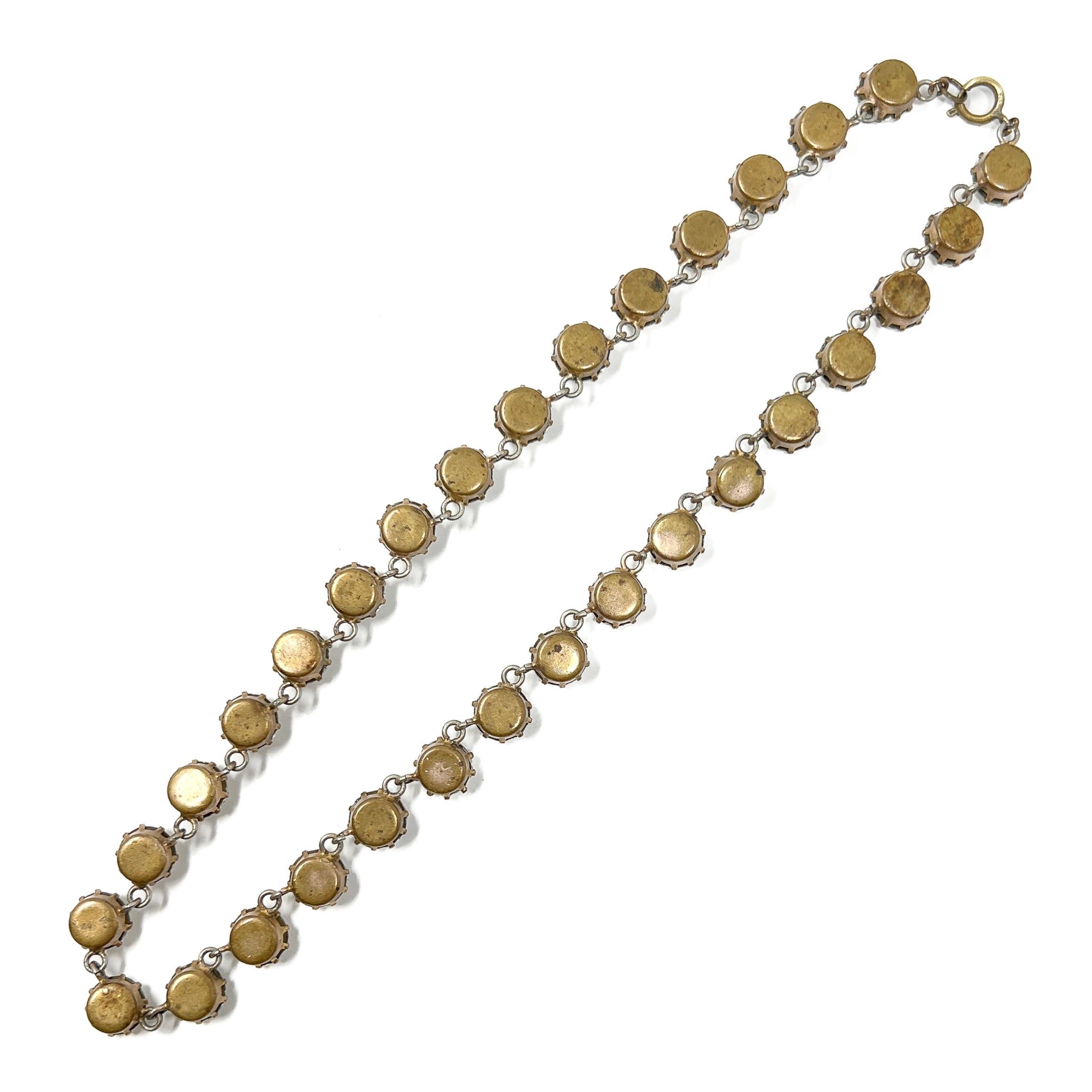 Art Deco c.1930 Vintage Paste Rivière Necklace For Sale 5
