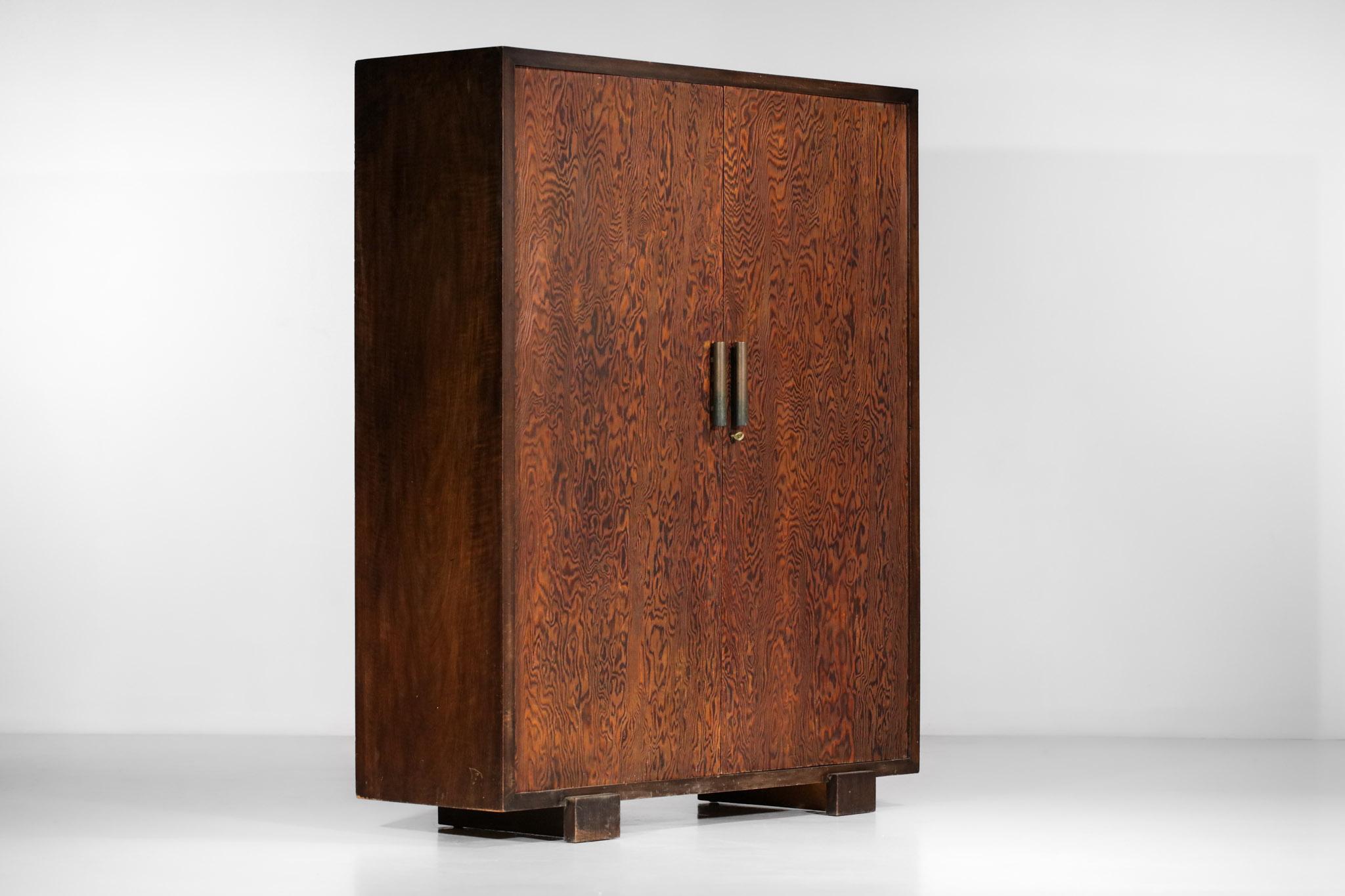 Art Deco Cabinet Attributed to André Sornay in Oregon Pine from the 40s French 8